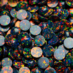 Black Fire Opal Round Cabochon