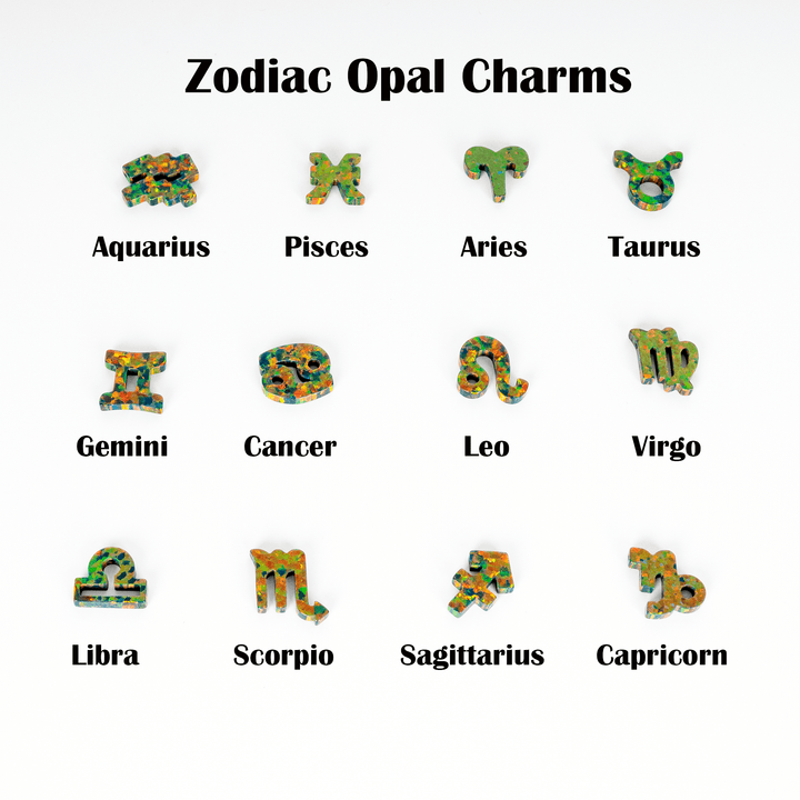 Black Fire Opal Zodiac Charm - The Opal Dealer