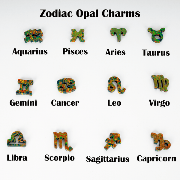 Black Fire Opal Zodiac Charm - The Opal Dealer