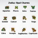 Black Fire Opal Zodiac Charms