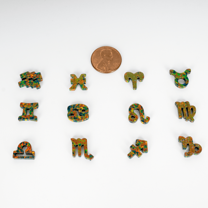 Black Fire Opal Zodiac Charm - The Opal Dealer