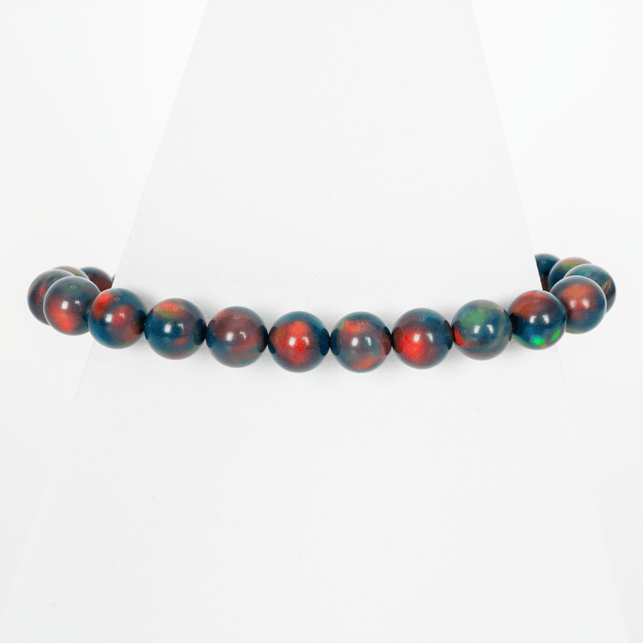 Black Rainbow Opalescence Beaded Bracelet - The Opal Dealer