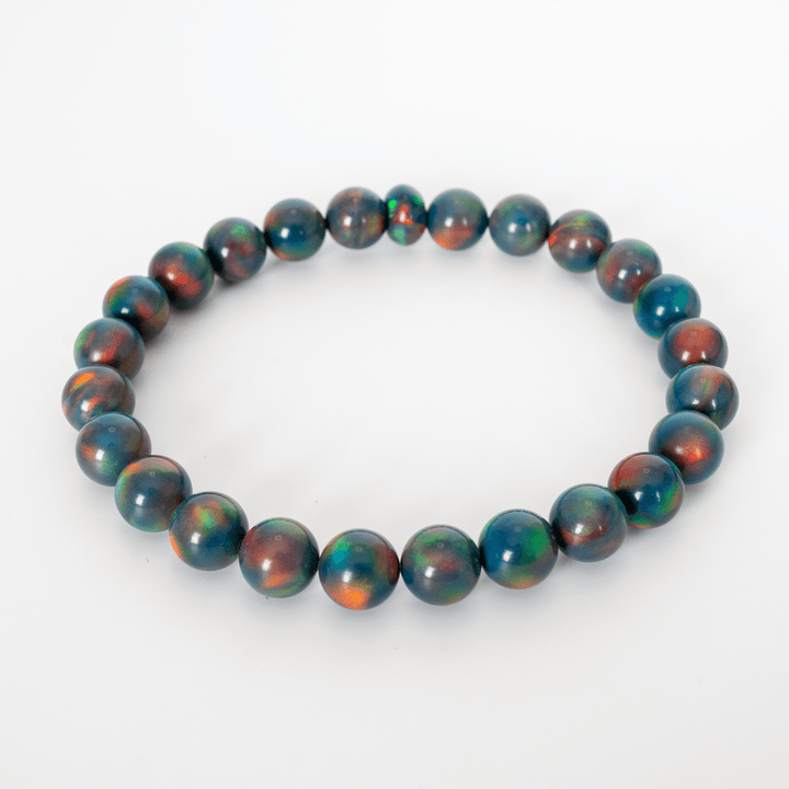 Black Rainbow Opalescence Beaded Bracelet - The Opal Dealer