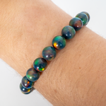 Black Rainbow Opalescence Beaded Bracelet