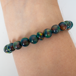 Black Rainbow Opalescence Beaded Bracelet