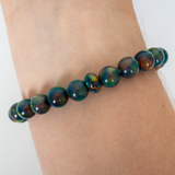 Black Rainbow Opalescence Beaded Bracelet
