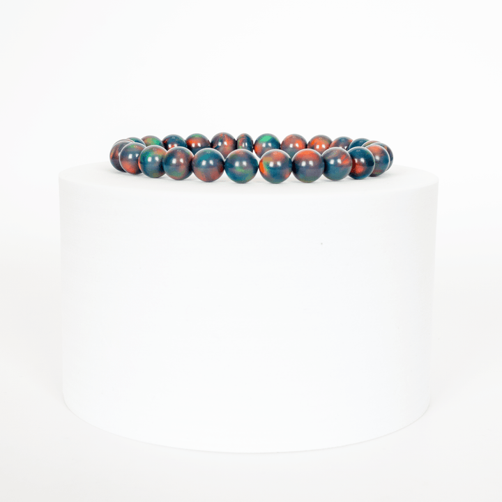 Black Rainbow Opalescence Beaded Bracelet - The Opal Dealer