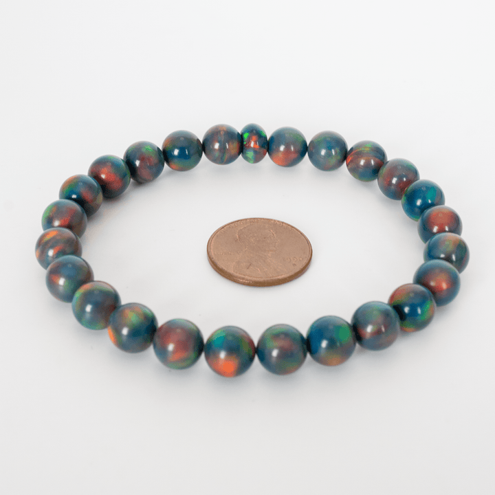Black Rainbow Opalescence Beaded Bracelet - The Opal Dealer