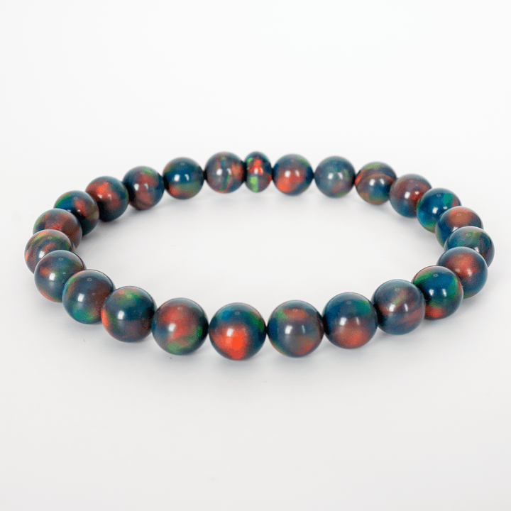 Black Rainbow Opalescence Beaded Bracelet - The Opal Dealer