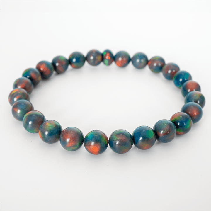 Black Rainbow Opalescence Beaded Bracelet - The Opal Dealer