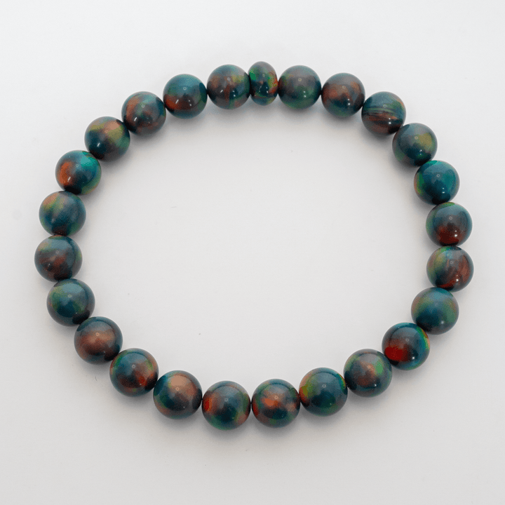 Black Rainbow Opalescence Beaded Bracelet - The Opal Dealer