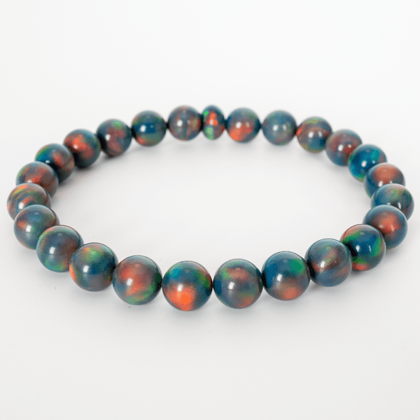 Black Rainbow Opalescence Beaded Bracelet - The Opal Dealer