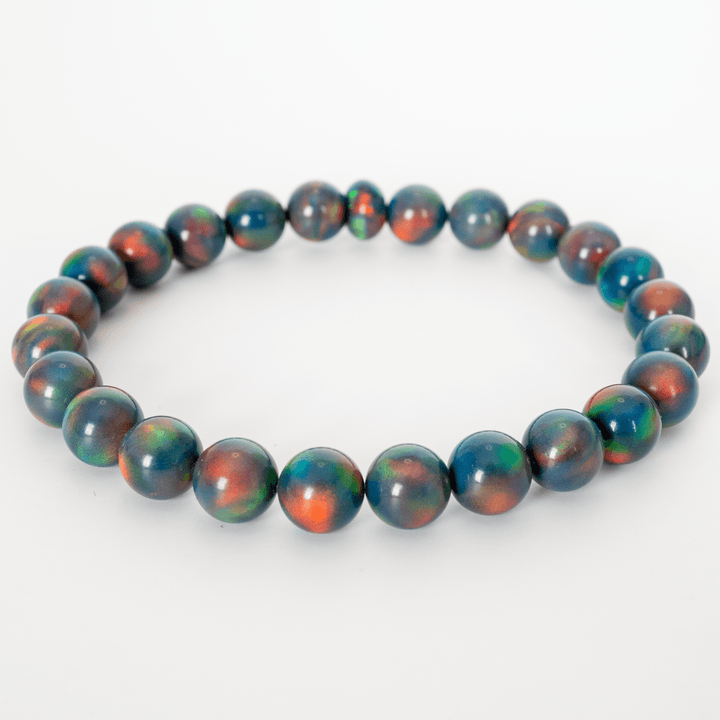 Black Rainbow Opalescence Beaded Bracelet - The Opal Dealer