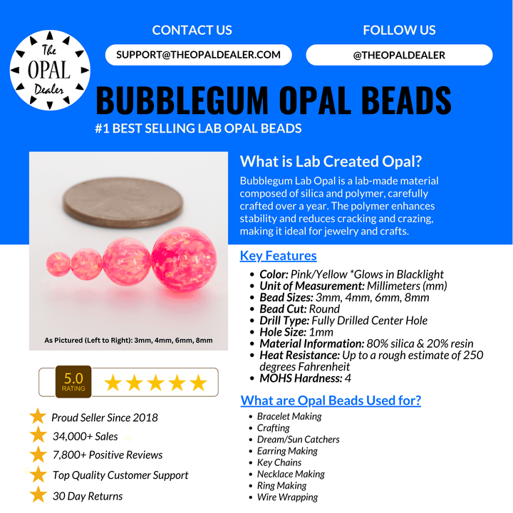 Bubblegum Opal Craft Beads - The Opal Dealer