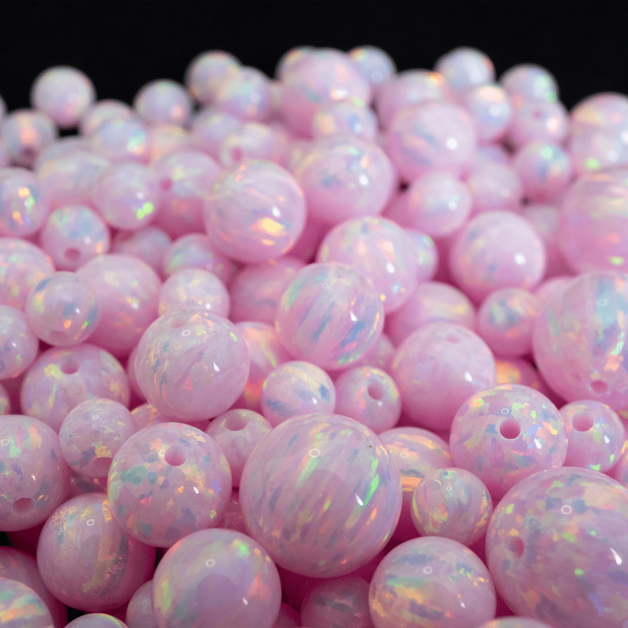 Natural Pink Australian Opal Beaded Necklace – 237 Carats, Unheated Round Beads