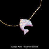 Cherry Blossom Opal Dolphin Charm