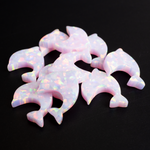 Cherry Blossom Opal Dolphin Charm