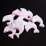 Cherry Blossom Opal Dolphin Charm