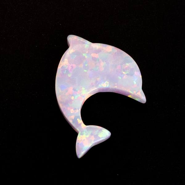 Cherry Blossom Opal Dolphin Charm