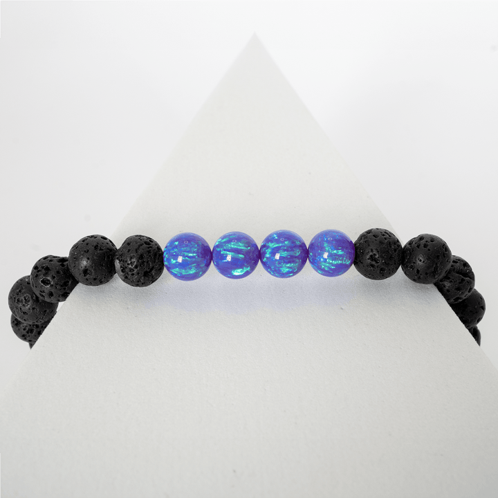 Cheshire Opal & Lava Stone Beaded Bracelet - The Opal Dealer