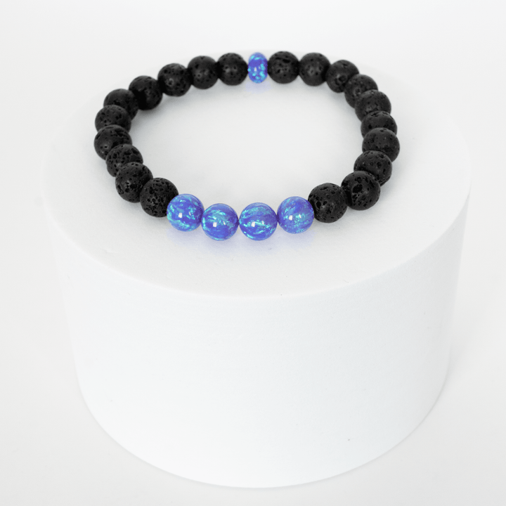 Cheshire Opal & Lava Stone Beaded Bracelet - The Opal Dealer