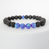 Cheshire Opal & Lava Stone Beaded Bracelet