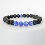 Cheshire Opal & Lava Stone Beaded Bracelet - New Design