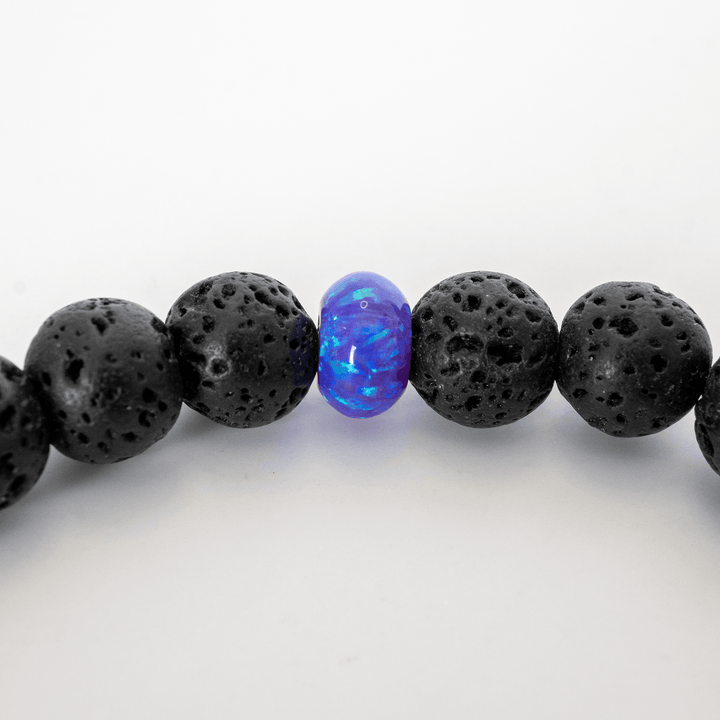 Cheshire Opal & Lava Stone Beaded Bracelet - The Opal Dealer
