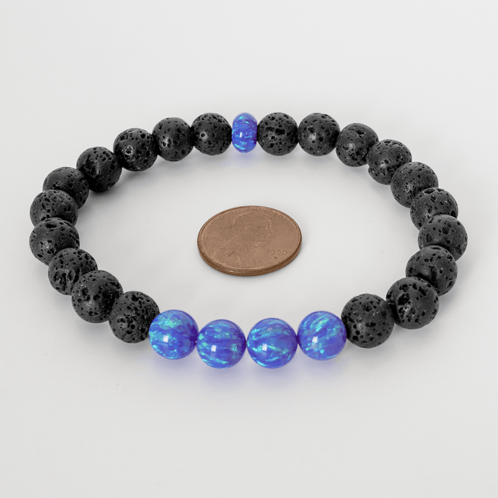 Cheshire Opal & Lava Stone Beaded Bracelet - The Opal Dealer