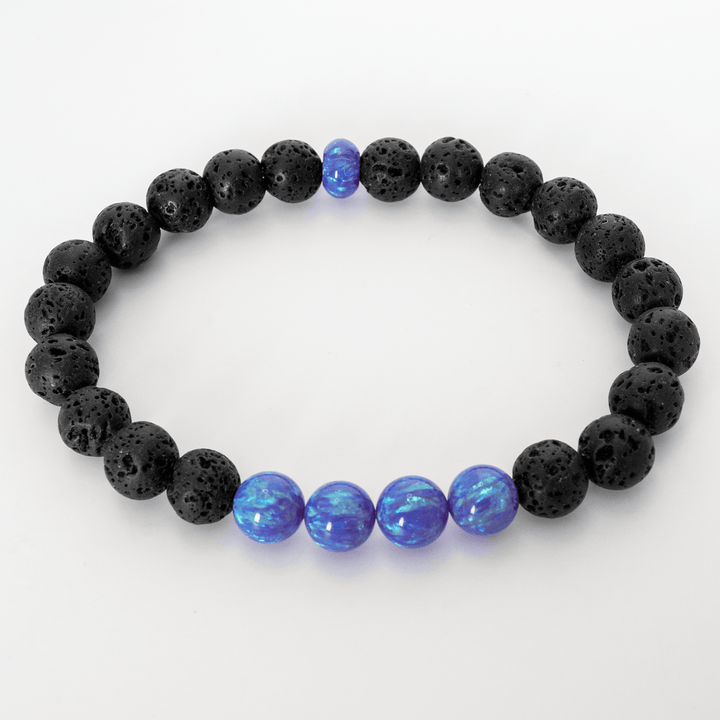 Cheshire Opal & Lava Stone Beaded Bracelet - The Opal Dealer