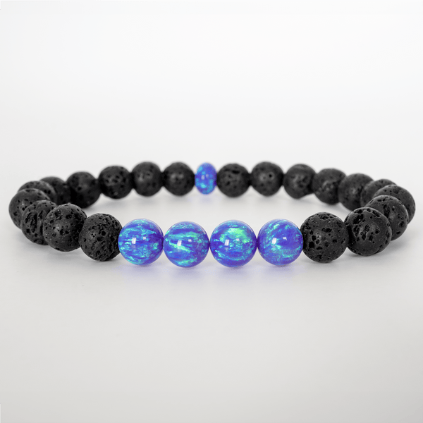 Cheshire Opal & Lava Stone Beaded Bracelet - The Opal Dealer
