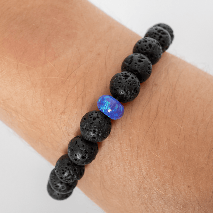 Cheshire Opal & Lava Stone Beaded Bracelet - The Opal Dealer