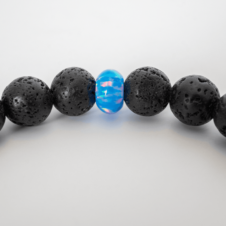 Cotton Candy Opal & Lava Stone Beaded Bracelet - The Opal Dealer