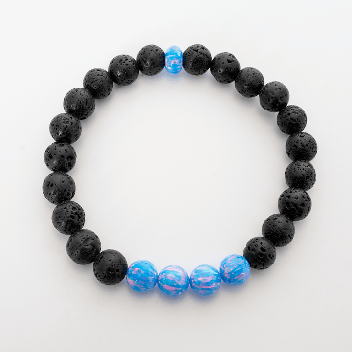 Cotton Candy Opal & Lava Stone Beaded Bracelet - The Opal Dealer