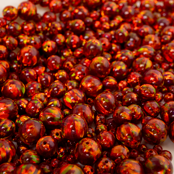 Crimson Fire Opal Craft Beads