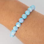 Crystal Blue Opalescence Beaded Bracelet