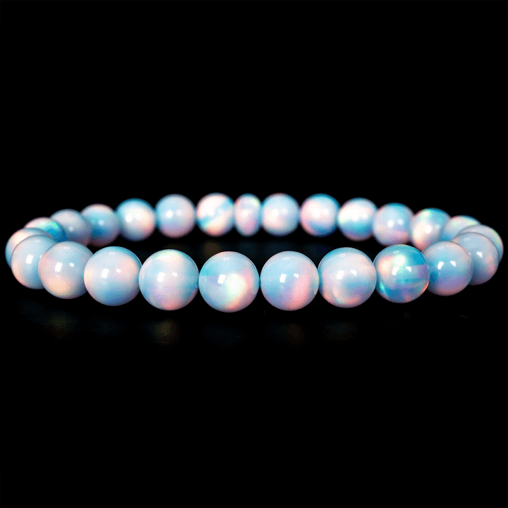 Crystal Blue Opalescence Beaded Bracelet - The Opal Dealer