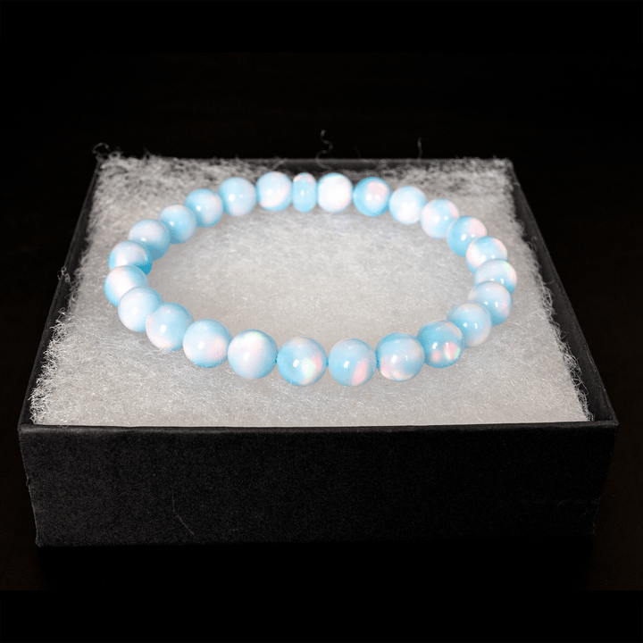 Crystal Blue Opalescence Beaded Bracelet - The Opal Dealer