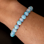 Crystal Blue Opalescence Beaded Bracelet