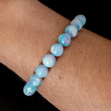 Crystal Blue Opalescence Beaded Bracelet