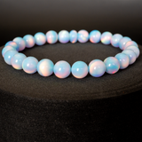 Crystal Blue Opalescence Beaded Bracelet