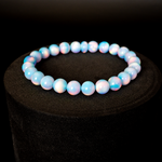 Crystal Blue Opalescence Beaded Bracelet