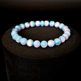 Crystal Blue Opalescence Beaded Bracelet