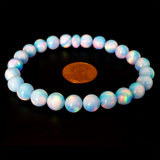 Crystal Blue Opalescence Beaded Bracelet