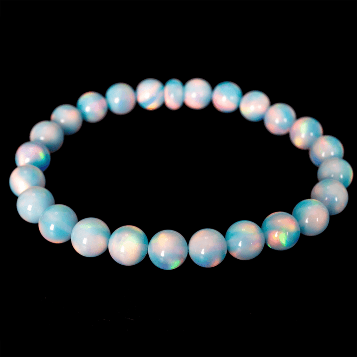 Crystal Blue Opalescence Beaded Bracelet - The Opal Dealer