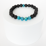 Dragon's Egg Opal & Lava Stone Beaded Bracelet