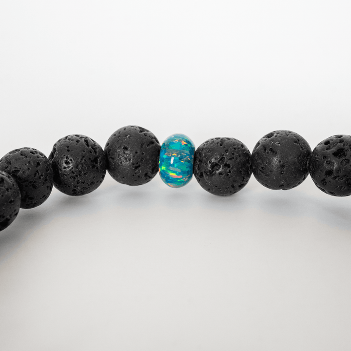 Dragon's Egg Opal & Lava Stone Beaded Bracelet - The Opal Dealer