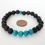 Dragon's Egg Opal & Lava Stone Beaded Bracelet - New Design