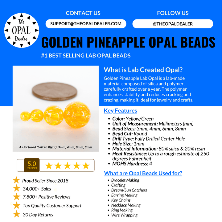 Golden Pineapple Opal Craft Beads - The Opal Dealer