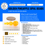 Golden Pineapple Opal Craft Beads